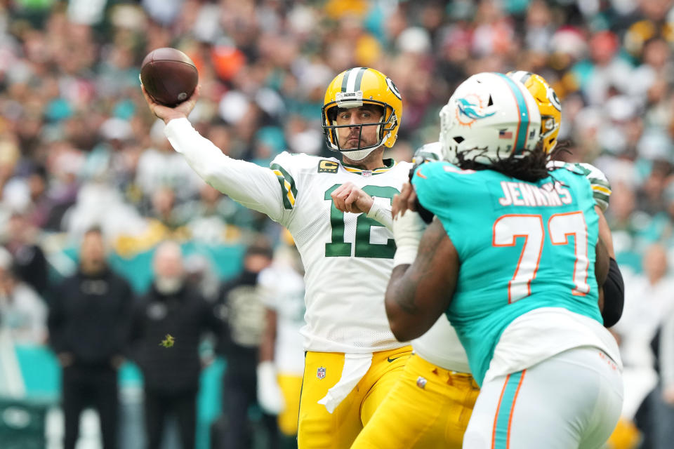 The Green Bay Packers have a legit shot at the playoffs with the win over the Dolphins. (Photo by Eric Espada/Getty Images)