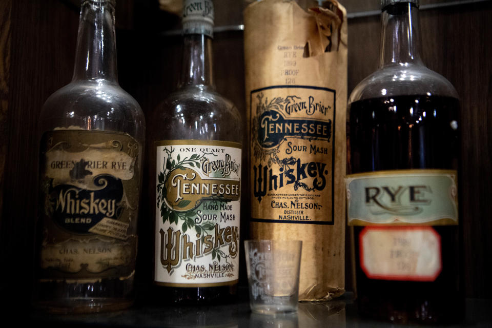 Original bottles of Nelson's Green Brier Tennessee Whiskey are at Nelson's Green Brier Distillery. The whiskey was created by the distillery owners' great-great-great-grandfather.