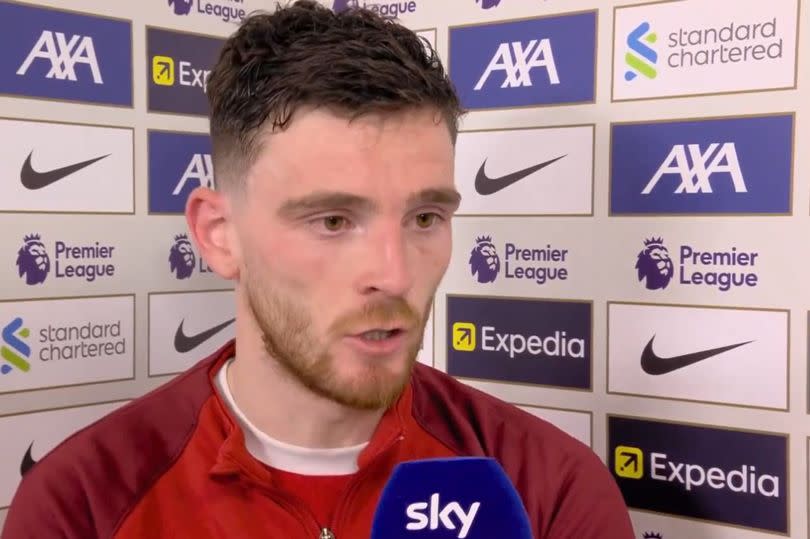 Andy Robertson speaking after Liverpool's 1-0 defeat at home to Crystal Palace.
