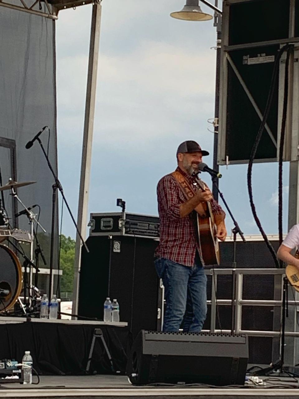 Mac Powell performs for the local crowd at the First Annual Boot Life Block Part Friday night at the Richland County Fairgrounds