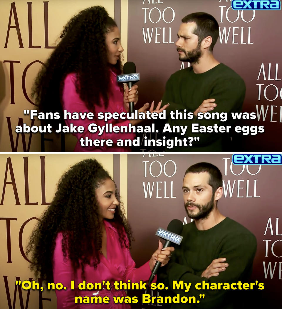 Dylan saying he doesn&#39;t know anything about Jake his character in the film was named Brandon