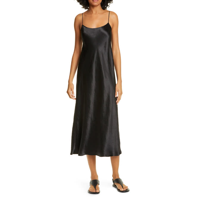 Vince Satin Midi Slipdress