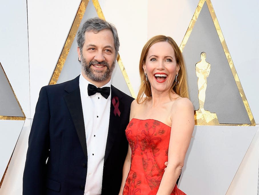 Judd Apatow and Leslie Mann