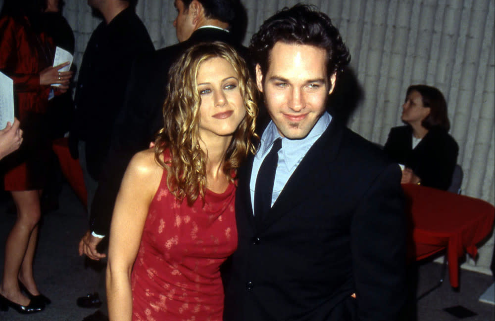 Paul Rudd and Jennifer Aniston at the premiere of the movie 'The Object of My Affection' in 1997 credit:Bang Showbiz