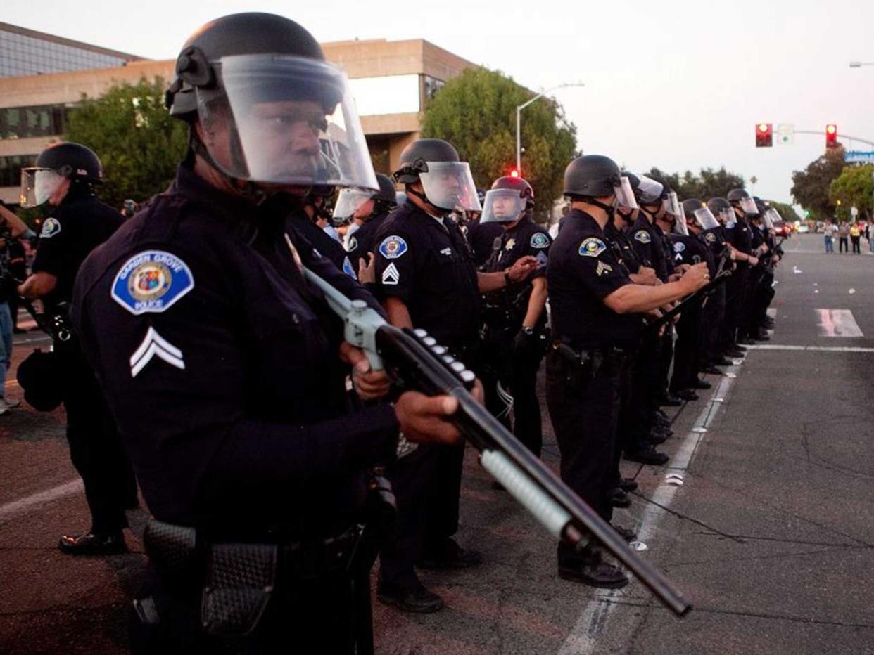 Police lined up