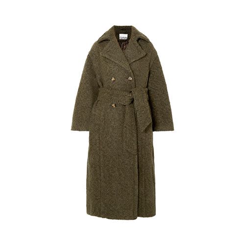 26) Oversized Double-breasted Wool-Blend Bouclé Coat by Ganni