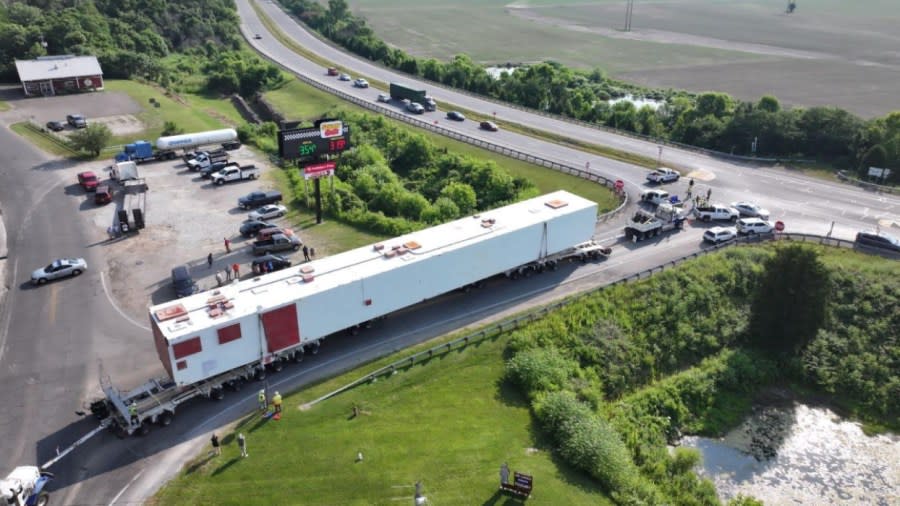 Measuring in at around 23 feet tall, 20 feet wide, 280 feet long, and weighing in at 916,000 pounds, this super load is the first of four "extra large super loads." (Courtesy Photo/Ohio Department of Transportation)