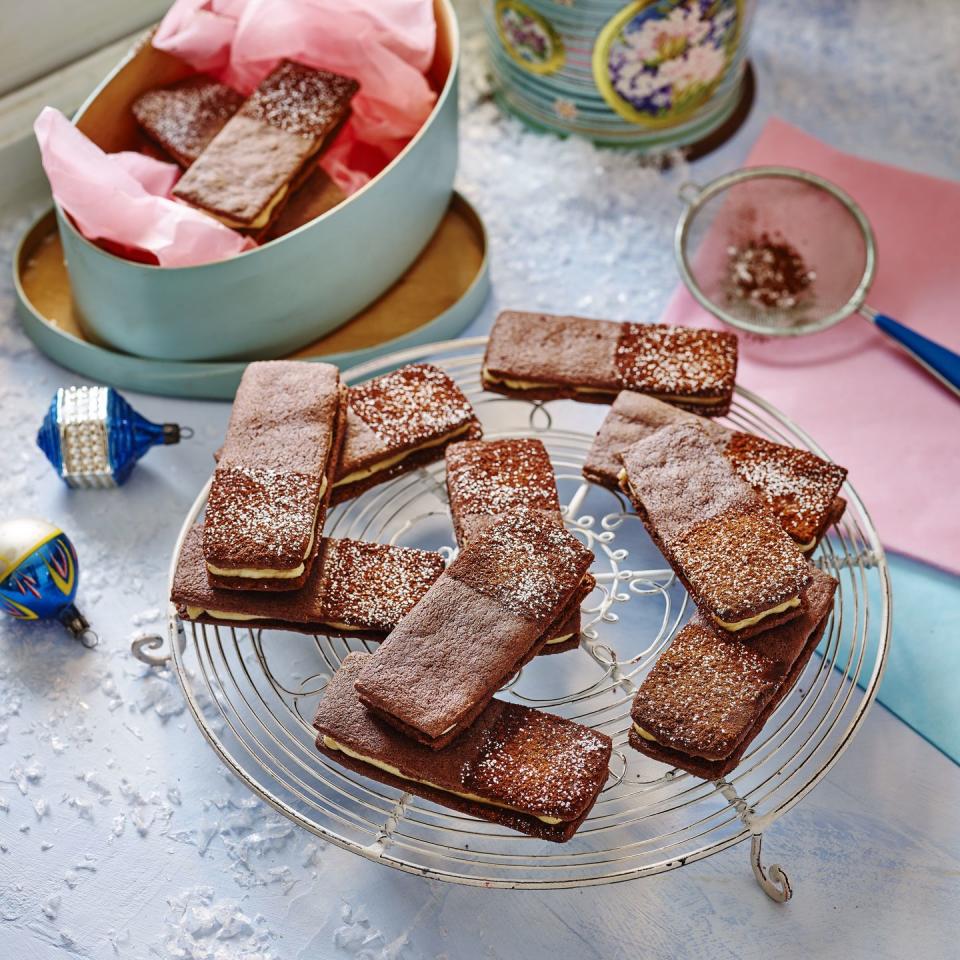 double chocolate and chestnut sandwich biscuits