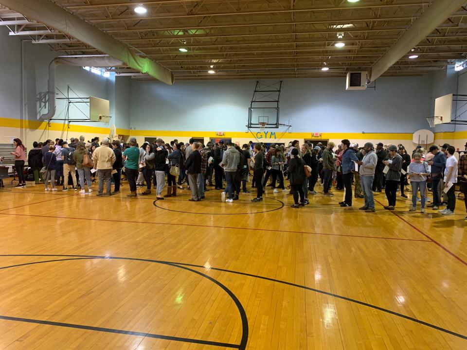 Long lines of voters crowd the Cleveland Community Center in East Nashville.