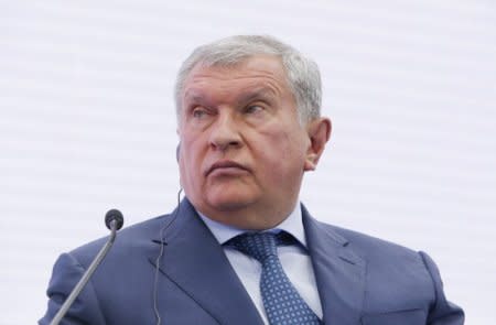 FILE PHOTO - Rosneft Chief Executive Igor Sechin attends a session of the St. Petersburg International Economic Forum (SPIEF), Russia on June 2, 2017. REUTERS/Sergei Karpukhin/File Photo