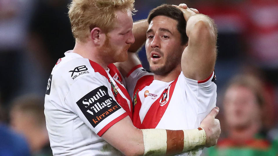 James Graham (L) and Ben Hunt (R) after their semi-final loss. (Photo by Matt King/Getty Images)