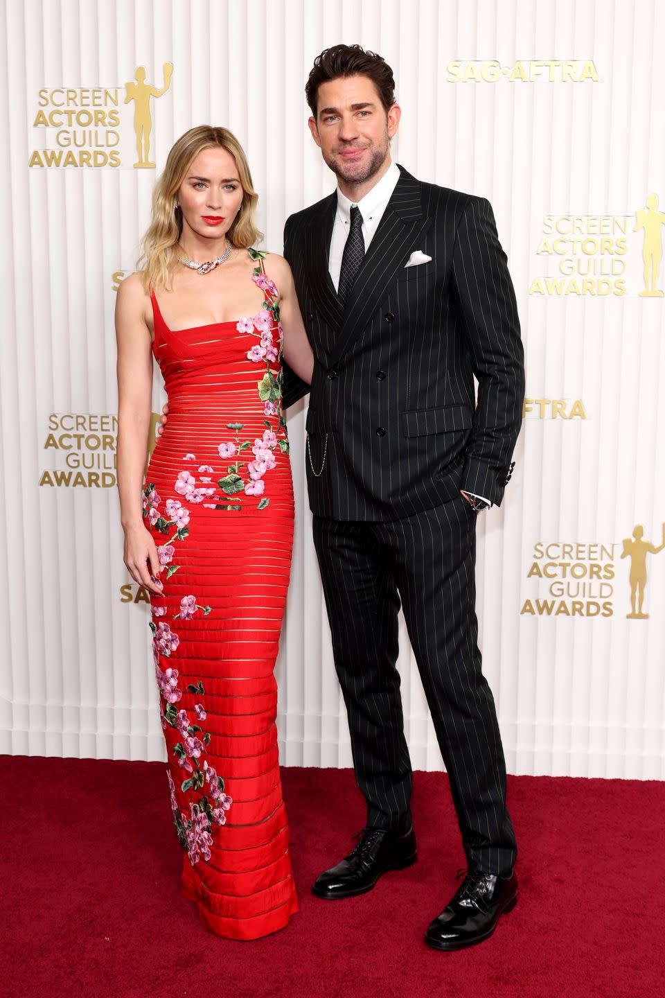 emily blunt and john krasinski at the 29th annual screen actors guild awards