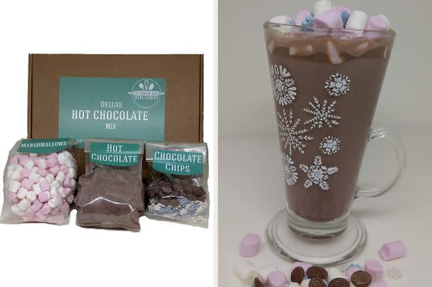 This hot chocolate gift set is perfect for colder weather.