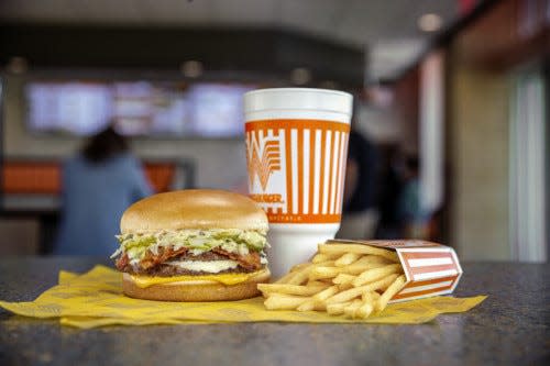 A Southern Bacon Double from Whataburger. Whataburger will be opening in Hillcrest Market Place.