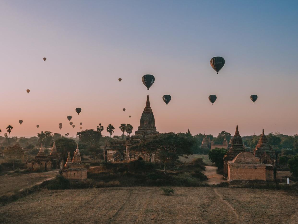 landscape view of Myanmar at sunset