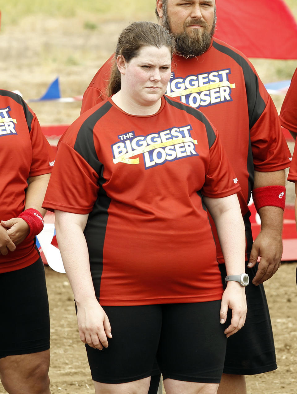 This image released by NBC shows contestant Rachel Frederickson in a scene from the second episode of "The Biggest Loser." Fredrickson lost nearly 60 percent of her body weight to win the latest season of “The Biggest Loser” and pocket $250,000. A day after her grand unveiling on NBC, she faced a firestorm of criticism in social media from people who said she went too far. (AP Photo/NBC, Trae Patton)