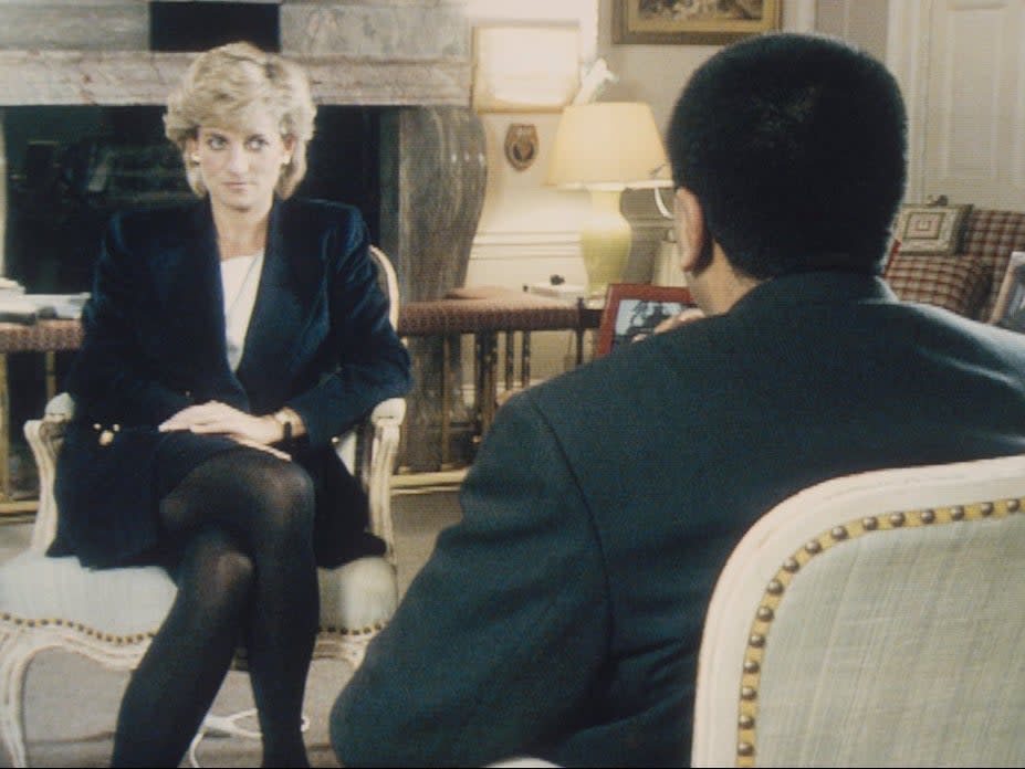 <p>Martin Bashir interviews Princess Diana in Kensington Palace for ‘Panorama’ in 1995 </p>Corbis/Getty