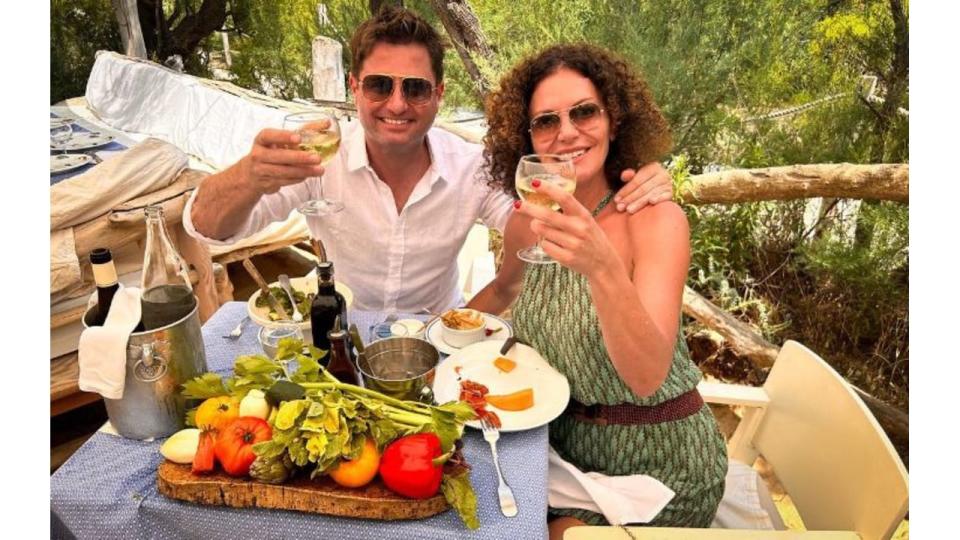 George Clarke and girlfriend Florence having a meal together