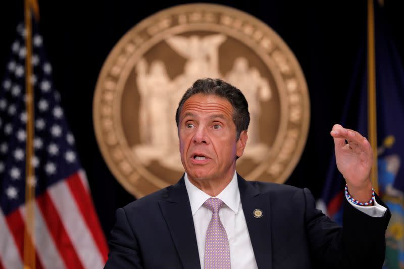 FILE PHOTO: New York Governor Andrew Cuomo holds daily briefing following the outbreak of the coronavirus disease (COVID-19) in New York