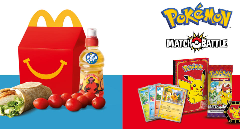 Happy Meal pictured next to the new Pokémon Match Battle cards