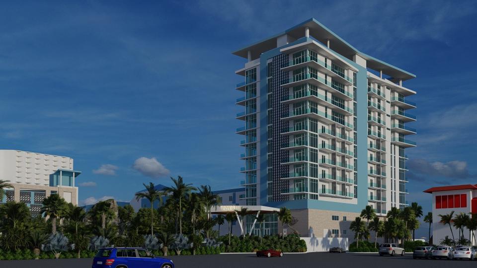 Renderings show the plans for the new Hampton Inn and second hotel tower on Pensacola Beach.