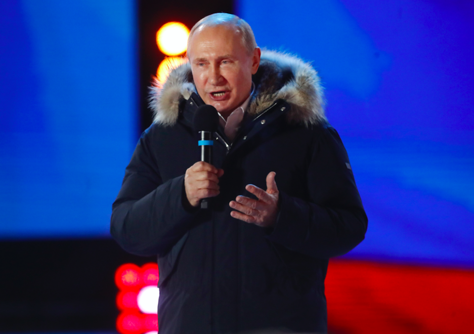 <em>Putin cruised to a crushing election victory (PA)</em>