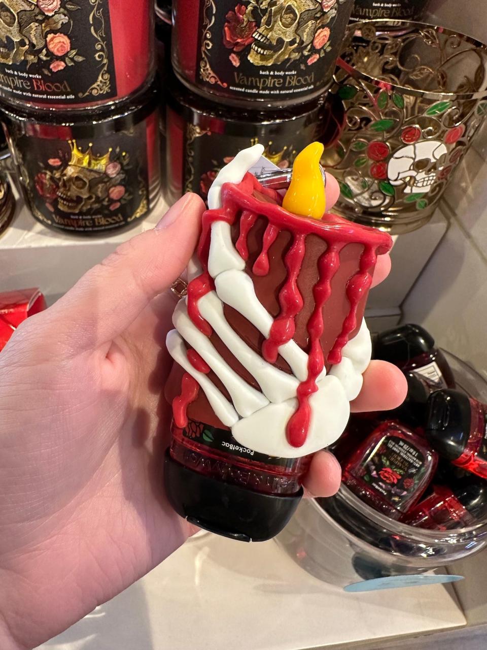 A candle-shaped PocketBac holder from Bath & Body Works.