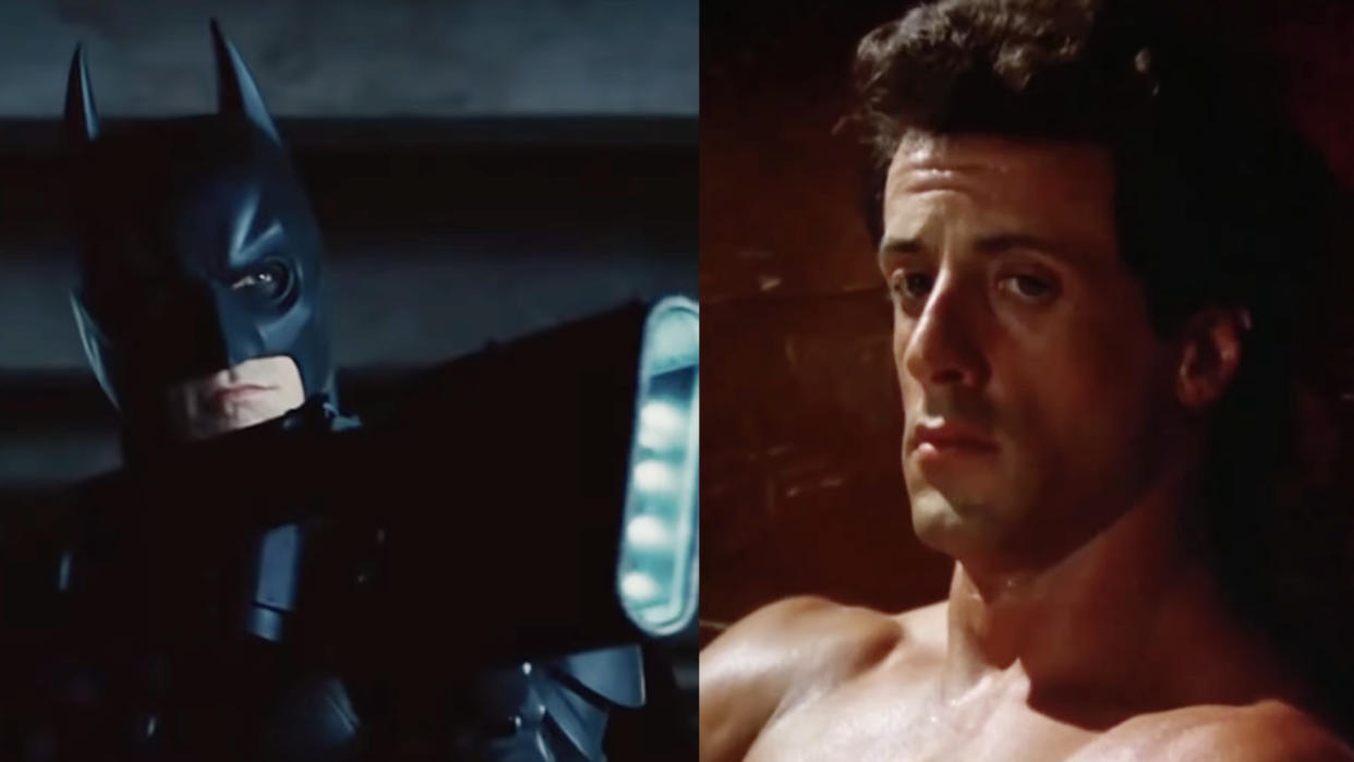  The Batman in the finally of Chris Nolan's Dark Knight Trilogy, Rocky Balboa in Rocky III  