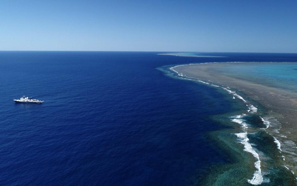 The Falkor operating on the Great Barrier Reef - Schmidt Ocean Institute / SWNS 