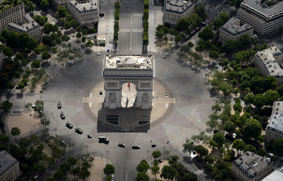 Aerial view of the Arch of Triumph