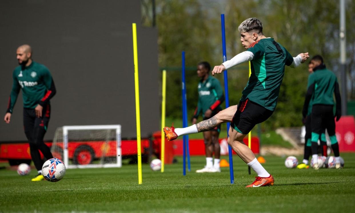 <span>Alejandro Garnacho of Manchester United in training this week.</span><span>Photograph: Ash Donelon/Manchester United/Getty Images</span>