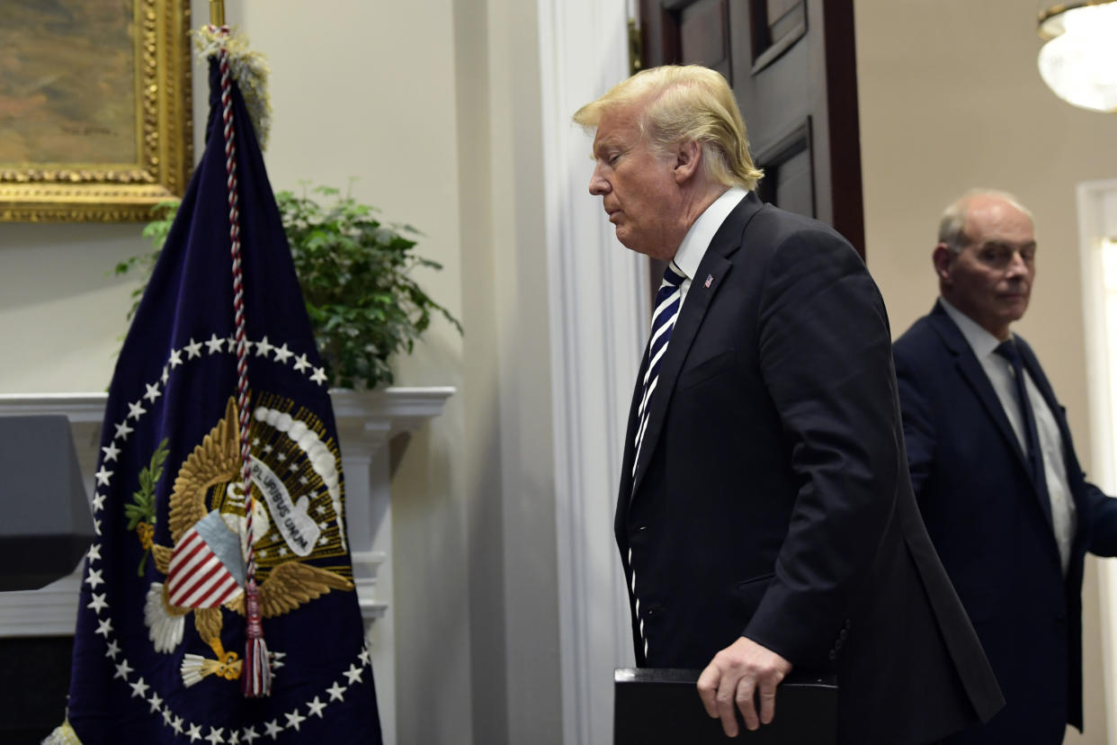 President Trump with chief of staff John Kelly on Dec. 1. (Photo: Susan Walsh/AP)