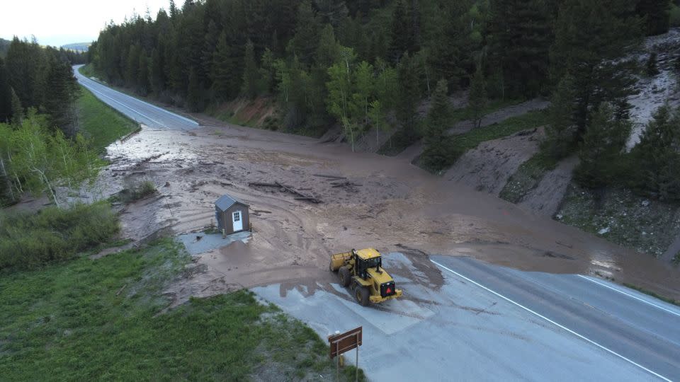 A separate mudslide closed the road on June 7, 2024. - Wyoming Department of Transportation