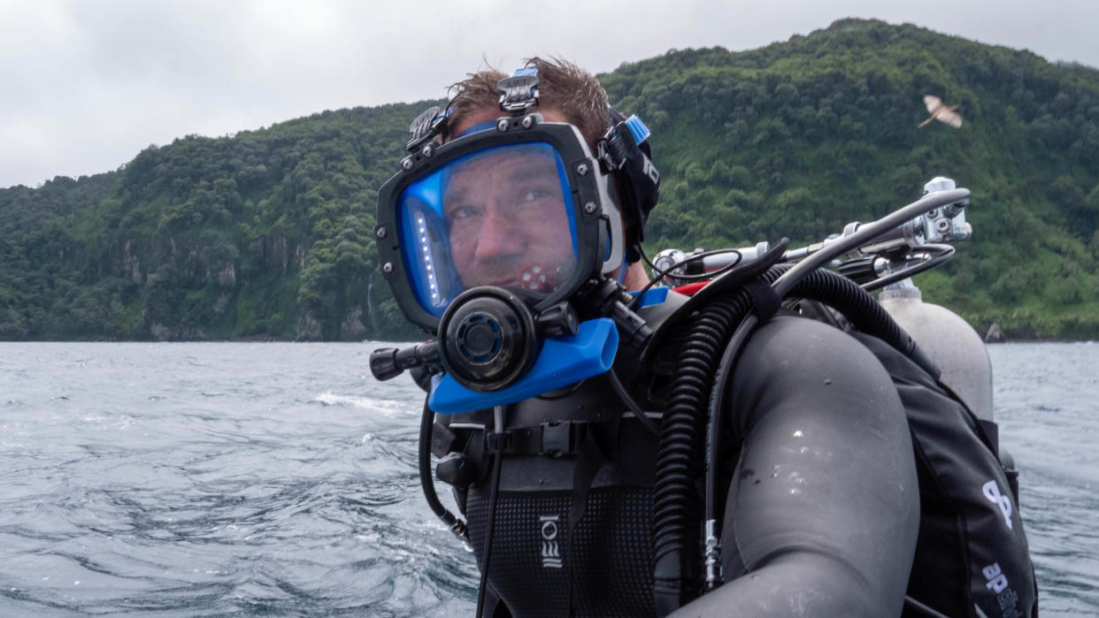 Steve Backshall perforated both eardrums while filming his new shark documentary. (Sky UK)