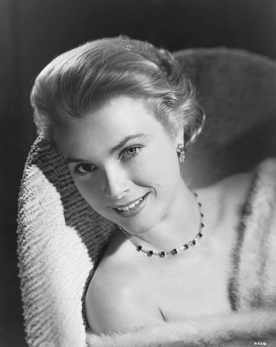 Actress turned Princess, Grace Kelly, smiles in this closeup photo.