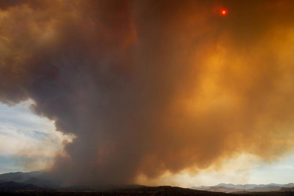 Smoke rises from the Telegraph fire on 7 June.