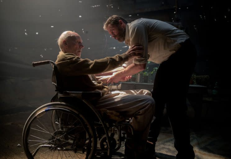 Sir Patrick Stewart and Hugh Jackman in 'Logan' (Credit: 20th Century Fox)