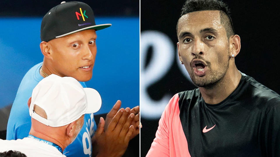 Christos and Nick at the 2018 Australian Open. Image: Getty