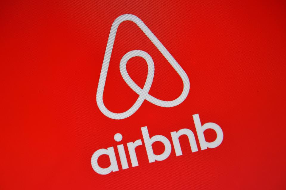 The Airbnb logo is displayed on a computer screen on Aug. 3, 2016 in London, England.