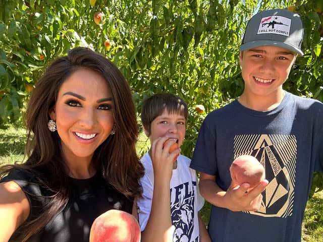 <p>Lauren Boebert Instagram</p> Lauren Boebert and her sons Roman Boebert and Kayden Cline.