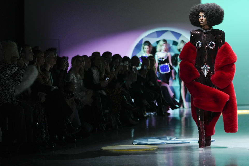 The Blonds collection is modeled during Fashion Week, Wednesday, Feb. 15, 2023, in New York. (AP Photo/Mary Altaffer)