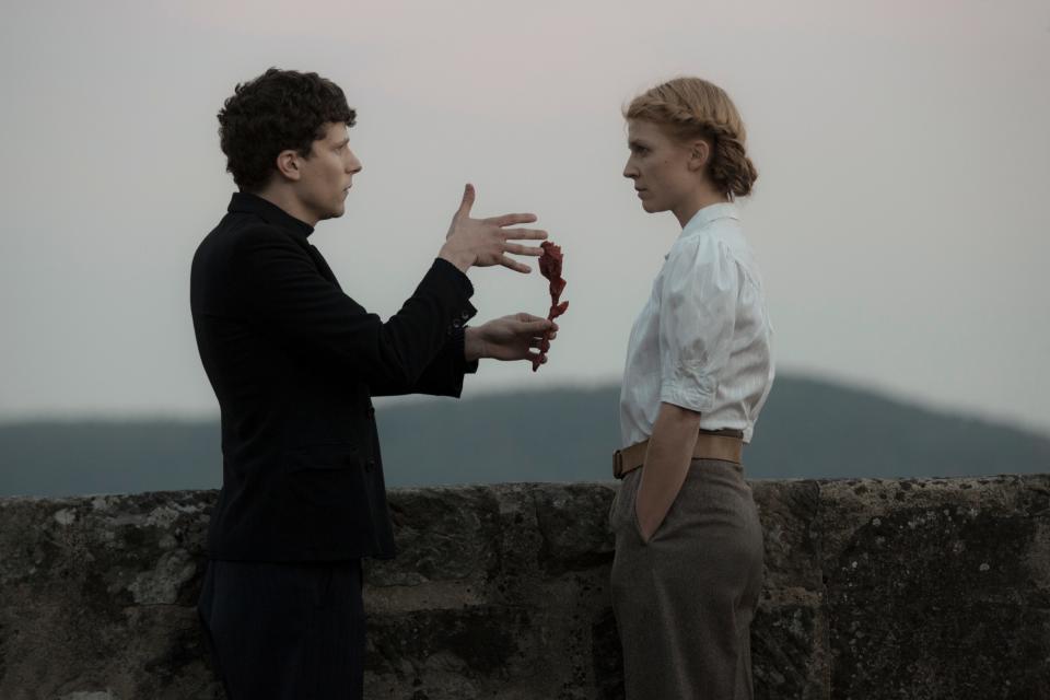 Jesse Eisenberg as Marcel and Clémence Poésy as Emma in Jonathan Jakubowicz’s "Resistance."
