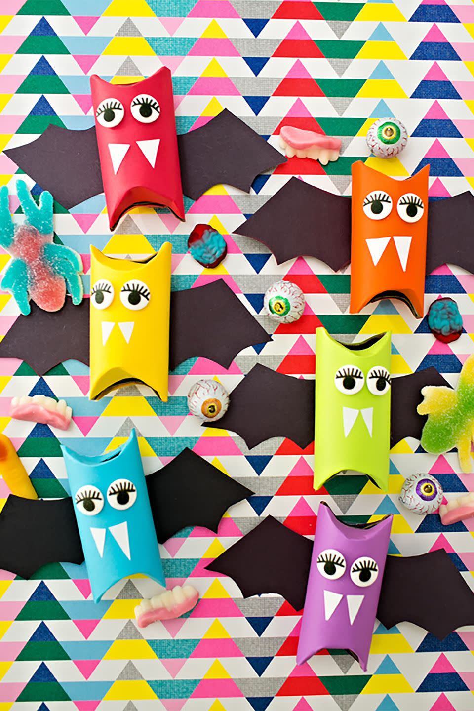 Rainbow Paper Tube Bats