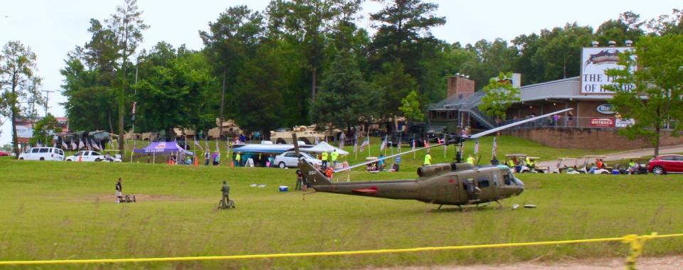 The grounds outside the Harley Davidson dealership in Jackson abuzz with activity during the Trail of Honor in 2015.