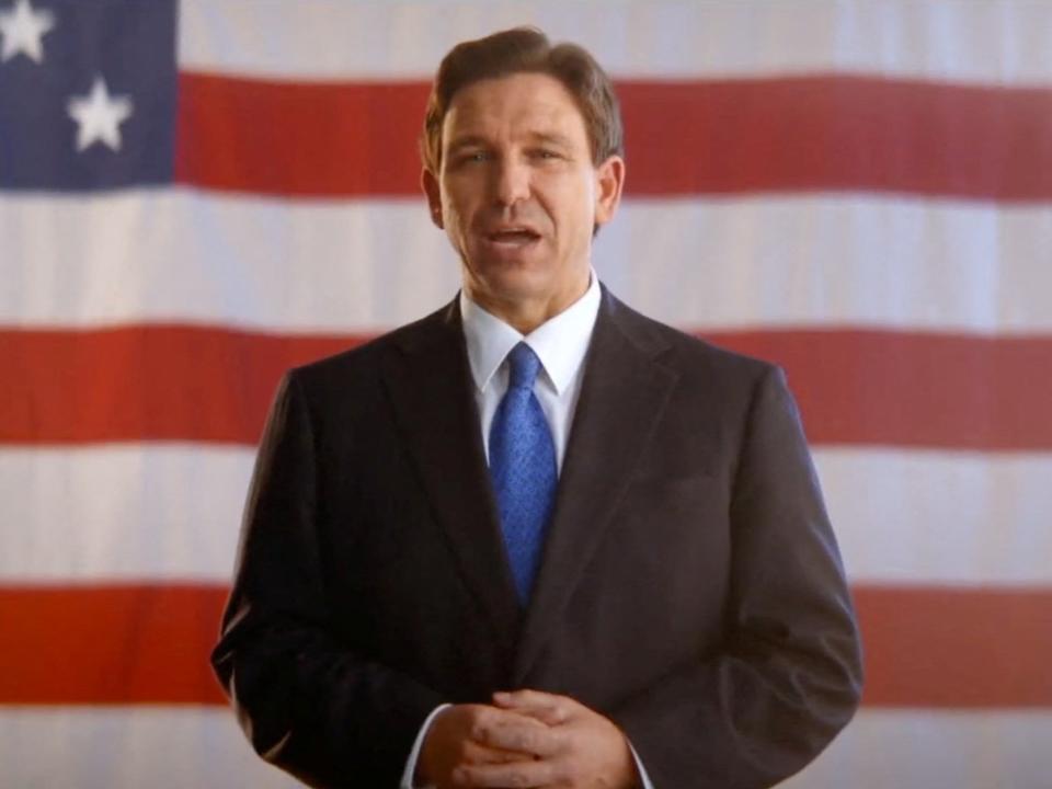 Florida Governor Ron DeSantis speaks as he announces he is running for the 2024 Republican presidential nomination in this screen grab from a social media video posted May 24, 2023 (via REUTERS)