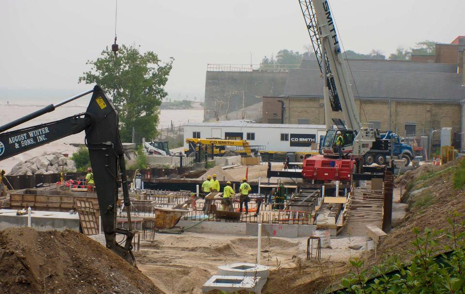 The $41-million-dollar construction project at the Sheboygan Water Utility, as seen, Tuesday, June 27, 2023, in Sheboygan, Wis., plans to replace a nearly 100-year-old intake pipe to assure the area’s access to water.