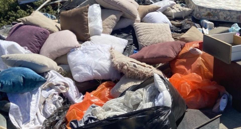 A close-up photo of a pile of garbage.