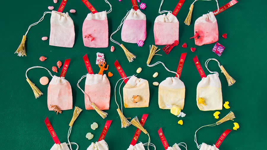 diy advent calendars rainbow ombre bags