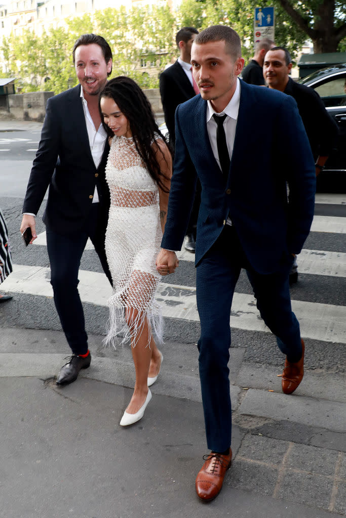 Zoe Kravitz and Karl Glusman celebrate their wedding weekend on June 28 in Paris. (Photo: Pierre Suu/GC Images)