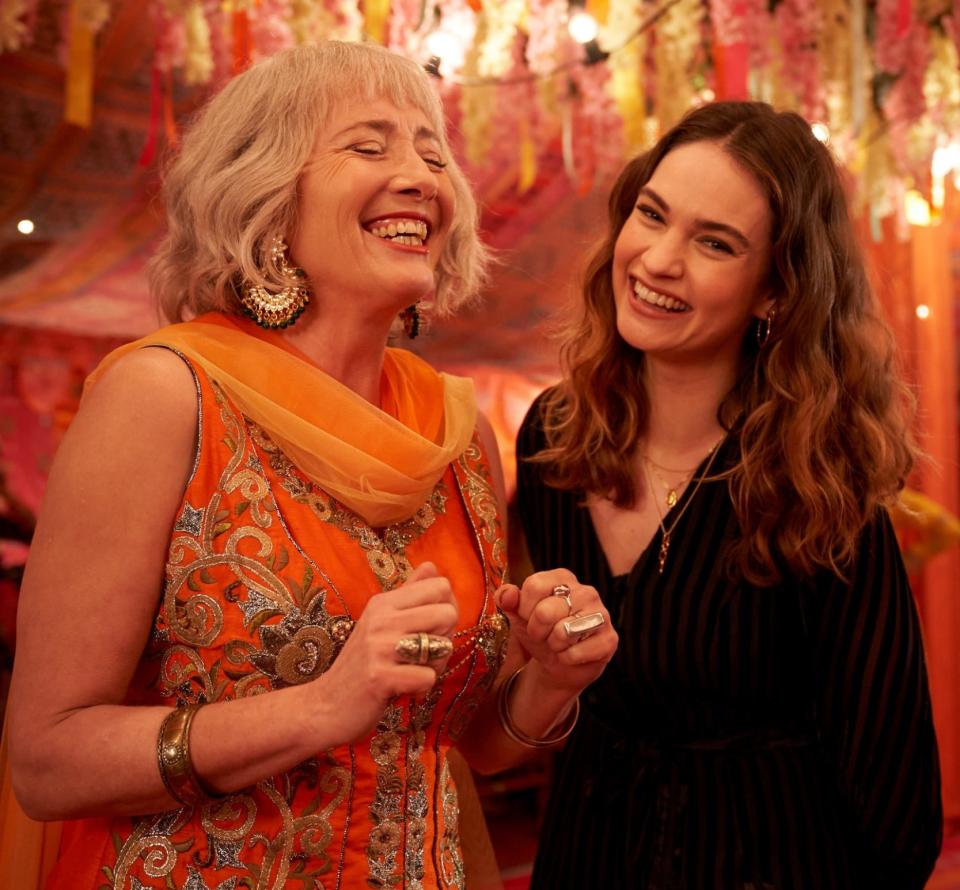 Emma Thompson and Lily James in What's Love Got to Do with It? - Robert Viglasky